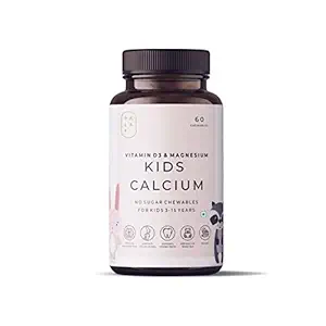 Palak Notes: Kids Calcium with Vitamin D3, K2 and Magnesium | No Sugar Chewables | 60 Chewables