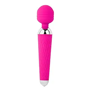 Honey Peach Handheld Personal Body Massager, Rechargeable Wand Massager for Woman and Men,20 Vibration Modes&8 Different speeds for Neck Shoulder Back Body Massage Sports Recovery Muscle Aches (Pink)