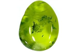 MYSALE24.DE Kamień bębnowy | australijski prehnit | nawiercany | w zestawie rzemyk skórzany | owalny | produkt naturalny | szlifowany