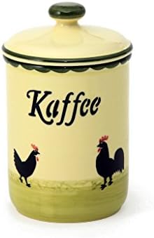 Zeller Ceramic Storage Jar with Rooster and Hen Freshness storage container in
