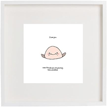 Art Rookie Blobfish Framed Print with Mount, Multi-Colour