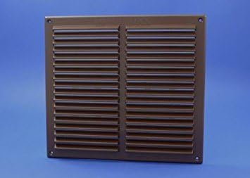 Rytons 9X9 Louvre Ventilation Grille with Flyscreen - Brown