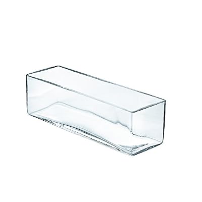 INNA Glas Vase rectangulaire JACK en verre transparent, 40x12 cm, 12 cm - Vase à fleurs / Vase carré - INNA Glas