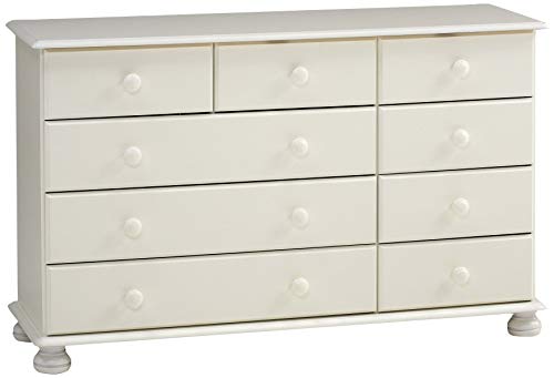 Steens Furniture 3022170050000F/1022170050000N, Cassettiera Richmond, 74 x 121 x 39 cm, in legno di pino massiccio, Bianco (Weiß)