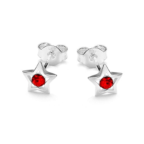 butterfly Mädchen Damenohrringe Silber 925 rot Swarovski Elements Original Stern Nachhaltige Verpackung Taufe Geschenk