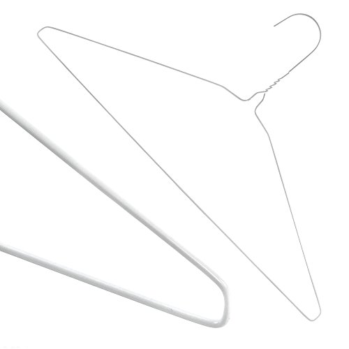 20 weiße 41cm Drahtkleiderbügel , 41 cm breit, Draht-Stärke: ca. 2,3 mm – Chemische Reinigung Hangerworld - 3