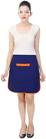 Polyester Women's Waterproof Short Half Korea Style waist Apron (Blue)