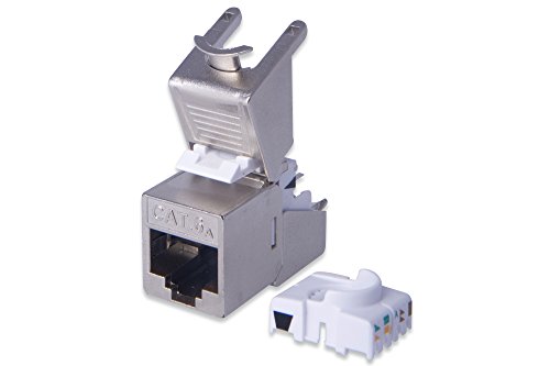 DIGITUS CAT 6A Keystone Modul, geschirmt, werkzeugfreie Montage, silber, Set 24 Stück - 5