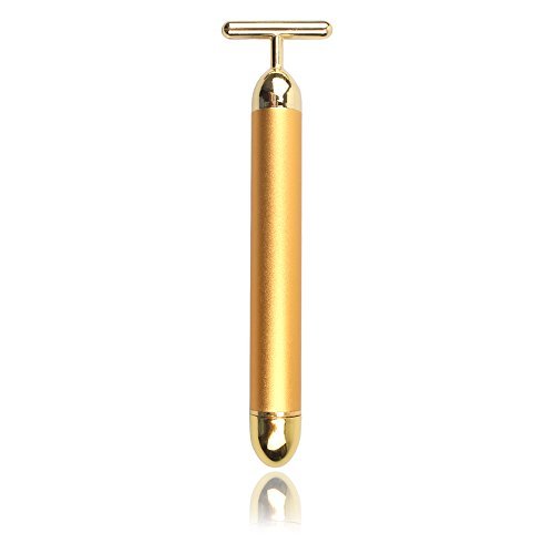 Yaha Golden T Shape Face Skin Massage Roller Derma Body Firming Massager Electric Energy Beauty Bar