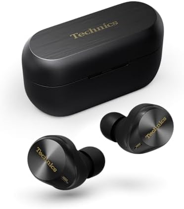 Technics EAH-AZ80E-K Auricolari Wireless con Noise Cancelling, Bluetooth Multipoint 3 Dispositivi, Confortevoli Auricolari In-Ear, Ricarica Senza Fili, Nero