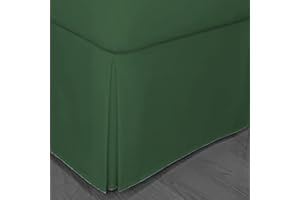 Musbury Polycotton Double Box Pleated Base Valance Forest Green