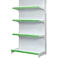 Lukia Slotted Channel Rack Adjustable Iron Rack for Kitchen, Supermarket, Shops and Book Shelf (Wall Rack 5 FEET X 3 FEET) 4 Shelves