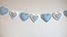 Nursery Decor Baby Blue and White Check Gingham heart Wall Decoration Baby Boy