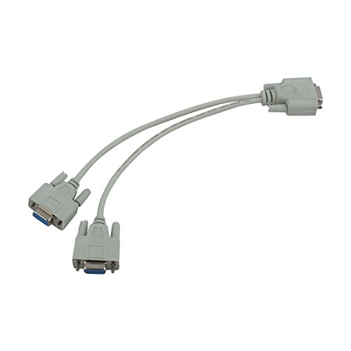 sourcingmap® Weiß 1 PC bis 2 VGA SVGA Monitor Y Splitter Kabel führen 15 Pin de