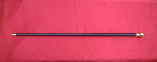 24-Show-Cane-Black-Leather-Bound-Gold-Coloured-metal-Ball-end-Cap-and-Tip-Made-In-England-Fibreglass-Centre