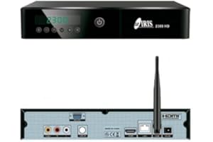 IRIS 2300 HD Receptor Digital Satélite para Canales Libres H265/HEVC, LAN,WI-FI, DLNA, Youtube, Fácil de Usar y instalación