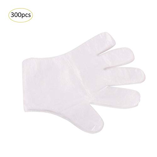 Preisvergleich Produktbild 300PCS Einweg-Handschuh für Kinder, Lebensmittel Grade PE Plastik transparente Einweghandschuhe für die Arbeit, Lebensmittel-Service, Reinigung (4~15 Jahre)