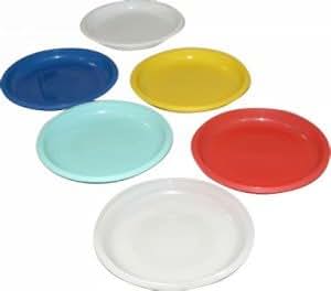 Plastikteller flach bunt sortiert 10er Pack: Amazon.de: Küche & Haushalt