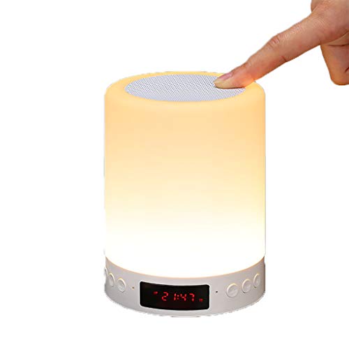 Preisvergleich Produktbild Hengzi Wecker Bluetooth-Lautsprecher Bunte LED aufwachen Nachtlicht Nachttischlampe