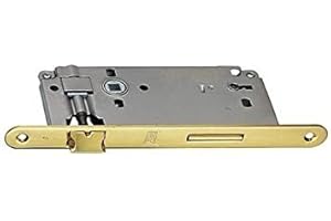 effedielle® Serratura AGB Patent Grande Foro entrata mm 45 bordo tondo, Quadro mm 8 (OTTONE LUCIDO VERNICIATO)