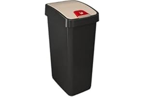 ‎KEEEPER keeeper Premium Abfallbehälter mit Flip-Deckel, Soft Touch, 45 l, Magne, Graphit-Grau