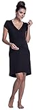 Zeta Ville – Damen Umstands Still-Nachthemd Kontrastdetails Knopfleiste – 981c - 4