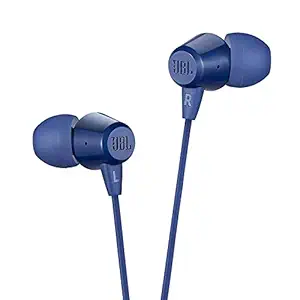 JBL C50HI by Harman in-Ear Headphones with Mic (Blue)