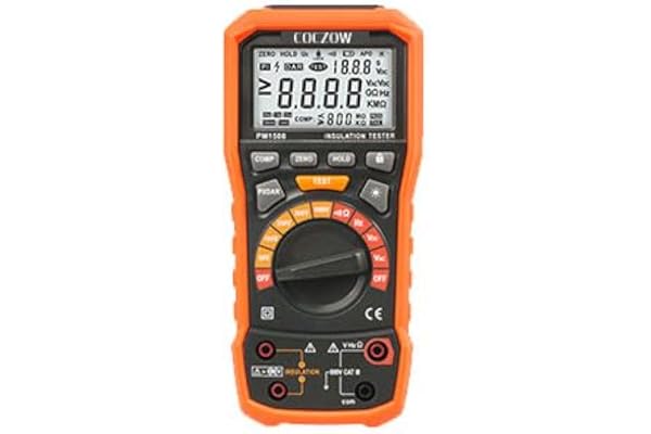 Digital isolering motståndstestare, med fem utgångstestspänningar (50 V, 100 V, 250 V, 500 V, 1 000 V), maximal mätning upp till 100 GΩ, kan AC/DC-spänning, frekvens och mätningar med låg motstånd.