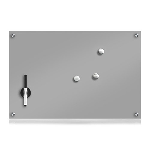 Zeller 11666 Memobord, Glas, grau, 60 x 40 x 3 cm