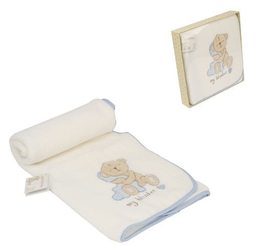 MY BLANKET by Button Corner Embroidered Boxed Gift for Baby Boy