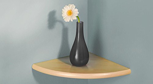 Eckregal / Wandregal DESIGN | verdeckte Befestigung | 30x30x2,2 cm – Buche - 3