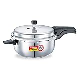 Prestige Deluxe Alpha Stainless Steel Deep Pan Pressure Cooker, 5 litres, Silver