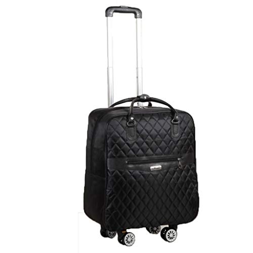 Preisvergleich Produktbild Schwarzer Trolley Kofferraum Polyester Schulter Falten Große Kapazität Wasserdichte Universal Rad Hand Angehoben Schlechte Reisetasche Check-in Boarding Lady MUMUJIN (größe : Mittel)