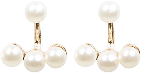 Adorning Ava Gold Pearl Ear Jackets Front To Back Earrings