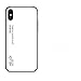 Produktbild Für IPhone Xs Max, gehärtetes Glas Gradual Colourful Gradient Case Cover, transparent, gehärtetes Glas, weiche TPU Silikon-Stoßfänger, Handytasche für Apple iPhone XS MAX Gradual (White)