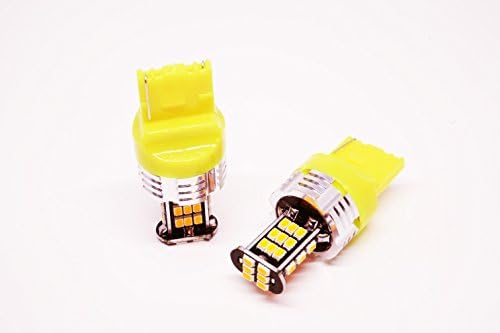 2x LAMPS FOR INTERMITTENT T20 PREMIUM WY21W CANBUS YELLOW AMBER LED INDICATOR BULB W21W