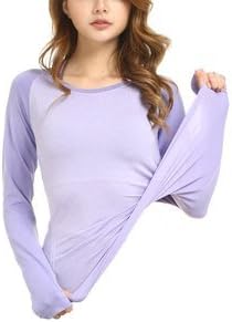 LWJ 1982 Yoga Clothing Gym Clothes Sports Tops for Base Layer Womens Long Sleeve Running Compression Pilates Shirts