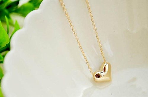 Halskette, Ularmo Frauen Gold Herz Bib Statement Kette Anhänger Halskette Schmuck - 3