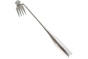 URIJK 2023 New Weeding Artifact Uprooting Weeding Tool-Premium Manganese Steel Forged Weed Puller 4 Teeth Dual Purpose Weeder Hand Weeder Tool Stand Up Weeding Tool with Handle for Garden Yard Farm Removal