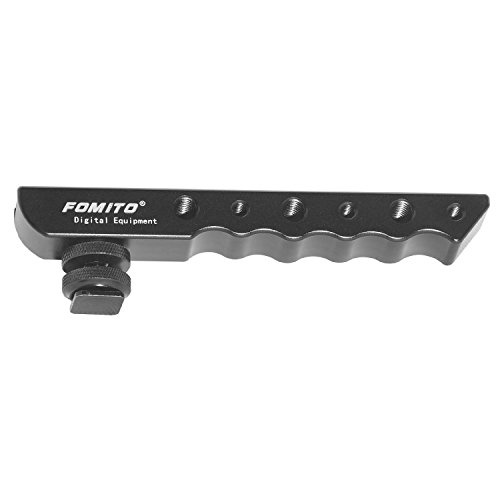 Fomito soporte de grabación de vídeo con zapata de extensor de aluminio de estabilización para Canon EOS, Nikon, Olympus & Pentax DSLR Cámara, conexión micrófono, LED luz de vídeo, monitor