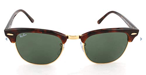 Ray-Ban Clubmaster - Gafas de sol para hombre, Marrón (Marco: Marrón Tortoise Glas: Verde W0366), 51 milímetros