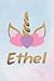 Produktbild Ethel: Personalized First Name Unicorn Gift Birthday Girl Notebook Journal 104 Pages