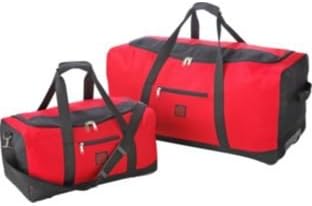 2 Piece Medium Wheeled Holdall Set - Red (990583455)
