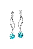 Ananth Jewels Swarovski Elements Blue Crystal and Rhinestone Drop Dangle Earrings for Women