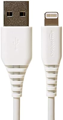 AmazonBasics Câble Lightning vers USB A, Certifié Apple MFi - Blanc, 0,9 m, Pack de 1