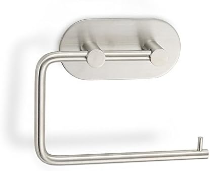 Ruichicoo Toilet Paper Holder,3M Self-Adhesive SUS 304 Stainless Steel Paper Towel Dispenser for Bathroom Kitchen- Brushed，Pack of 1 (1, Oval)