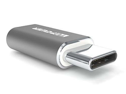 A02 Type C Adapter USB C zu Micro USB Adapter mit ALU Grau für Samsung Galaxy S8 Plus A7 A5 A3 Tab S3 2017 Huawei Mate 9 P10 P9 Plus HTC U11 Ultra LG G6 Nexus 5X 6P ZTE Axon 7 von TUPower