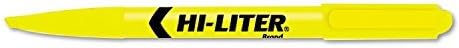 HI-LITER - Pen Style Highlighter, Chisel Tip, Fluorescent Yellow Ink - 12/Pack by HI-LITER