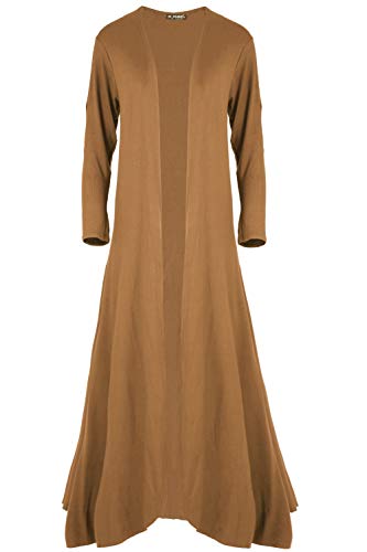 Womens Waterfall Long Sleeves Plain Floaty Open Front Oversized Baggy Draped Jacket Long Flared Maxi Cardigan