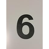 Zahlen aus Schiefer gearbeitet sechs 6 Hausnummer 25cm mit glatter Kante